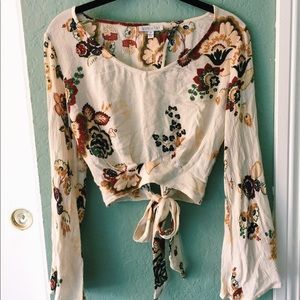 Patrons of Peace floral crop top